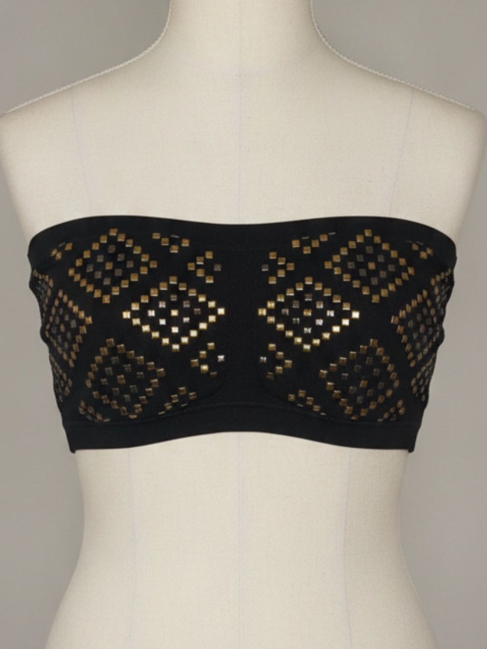 Stylish Black and Gold Strapless Top